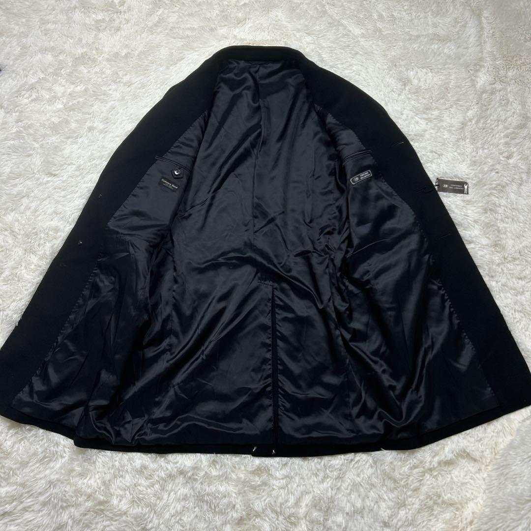 新品　3L 大きめ　カシミヤ混　ウールチェスターコート　黒　ブラック　ロング丈