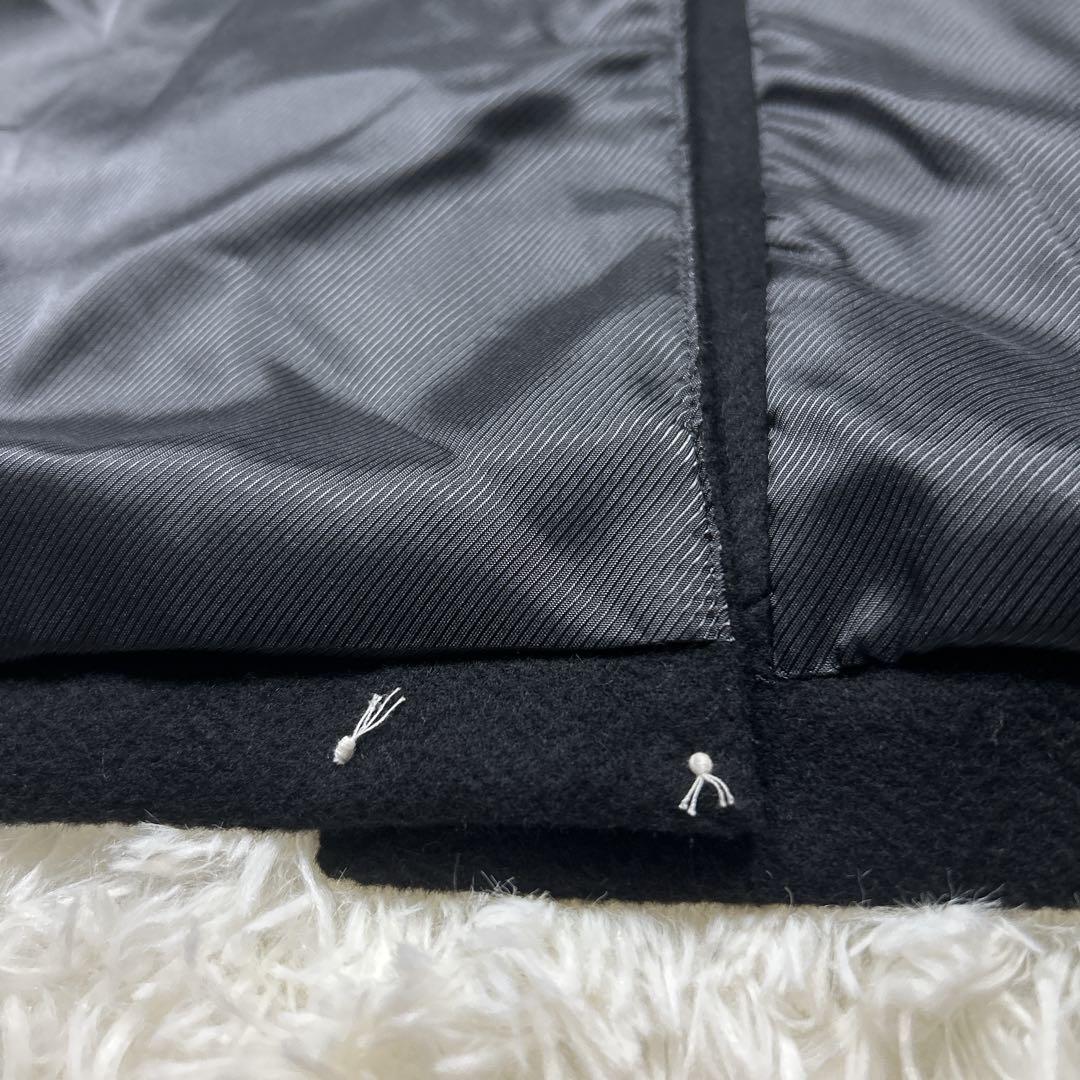 新品　3L 大きめ　カシミヤ混　ウールチェスターコート　黒　ブラック　ロング丈