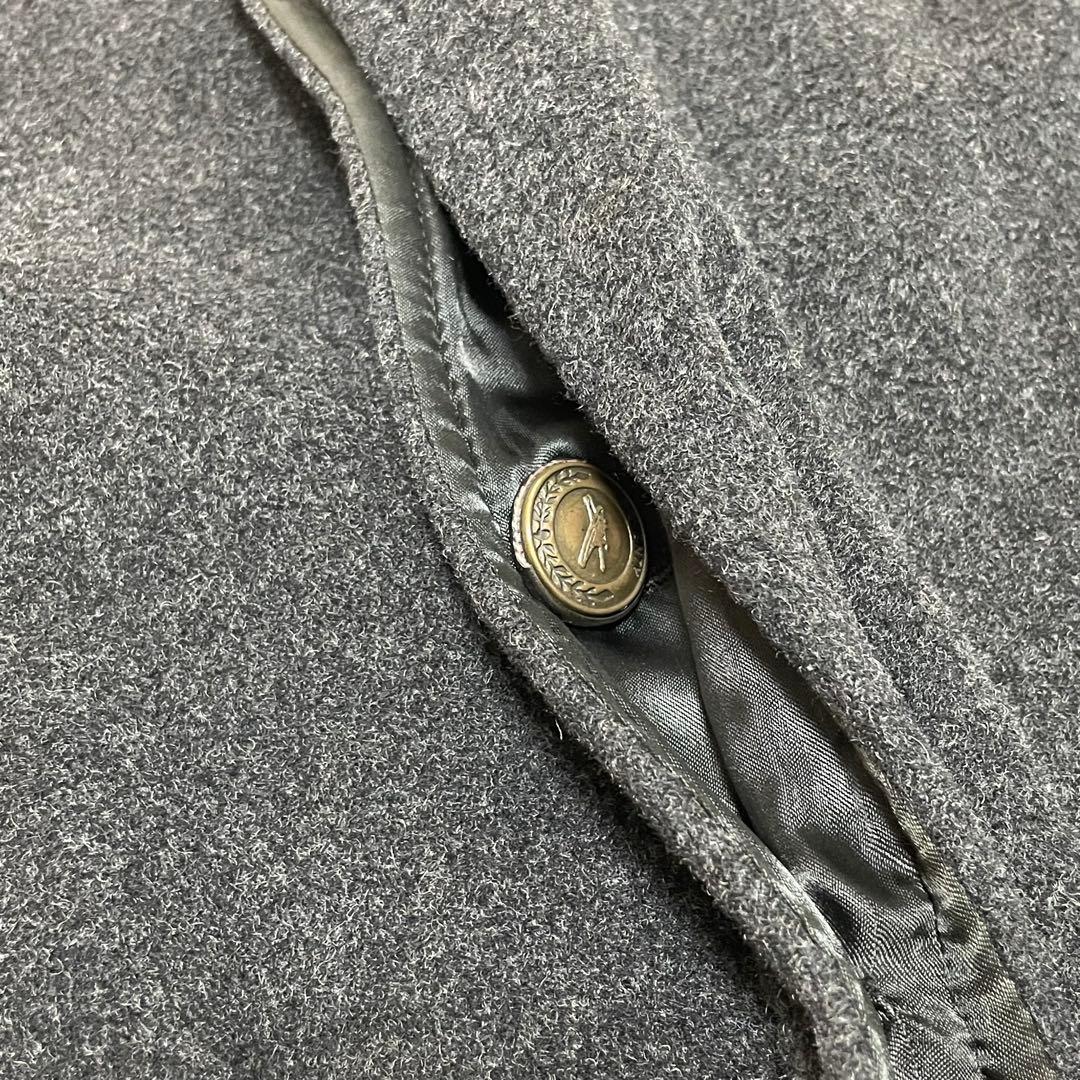 イタリア製 SEVENTY カシミヤ混 ステンカラーコート マキシ丈 金ボタン