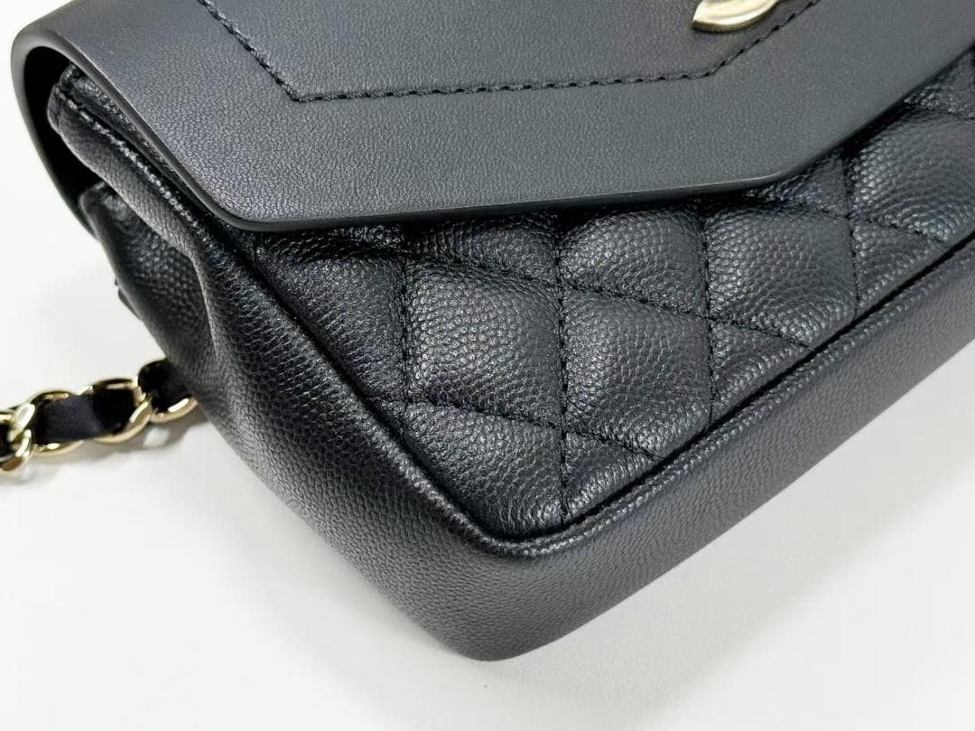 未使用/着画追加CHANEL/シャネル/キャビア/黒/ ウエストバッグ/ポーチ/