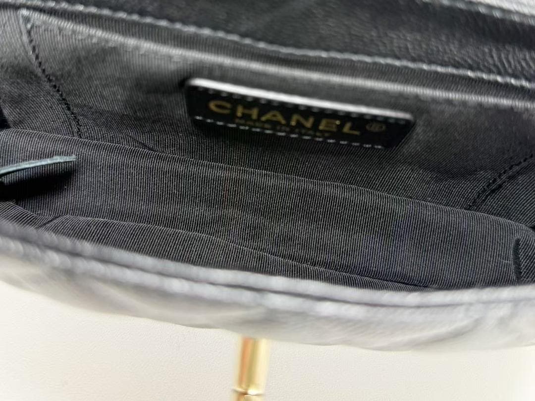 未使用/着画追加CHANEL/シャネル/キャビア/黒/ ウエストバッグ/ポーチ/