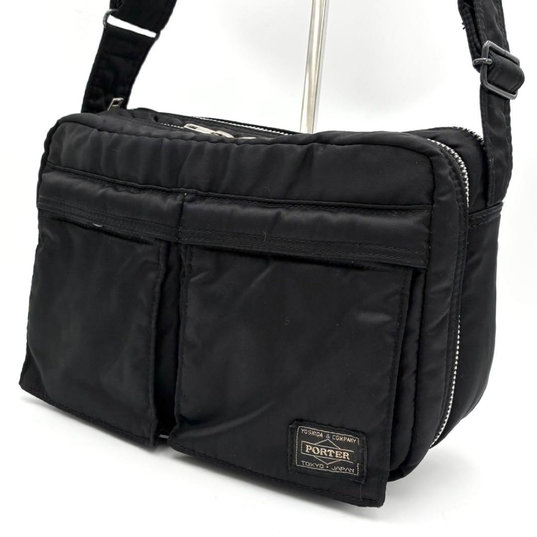 ポーター タンカー ショルダーバッグ S ブラック ナイロン 2層 多機能
