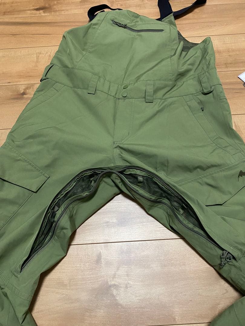 Burton GORE-TEX スノーボードウェア オリーブグリーン　ビブパンツ