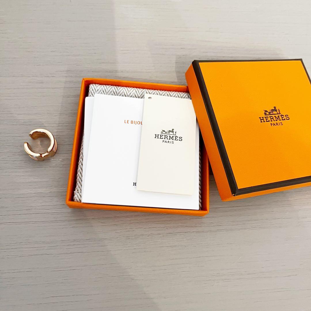 エルメス　オランプ　イヤーカフ　ローズゴールド　モーヴペール　ピンク