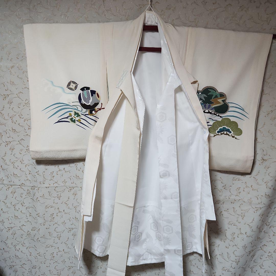 (ん)#8-013 正絹 男児 お宮参り きもの