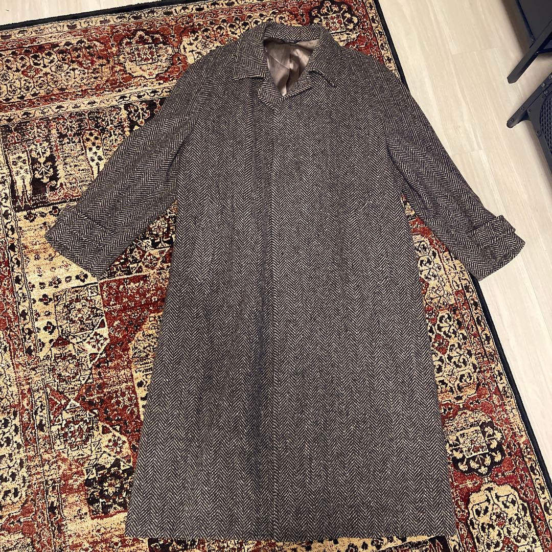 ヴィンテージ 60's ヘリンボーンロングコート made in USA
