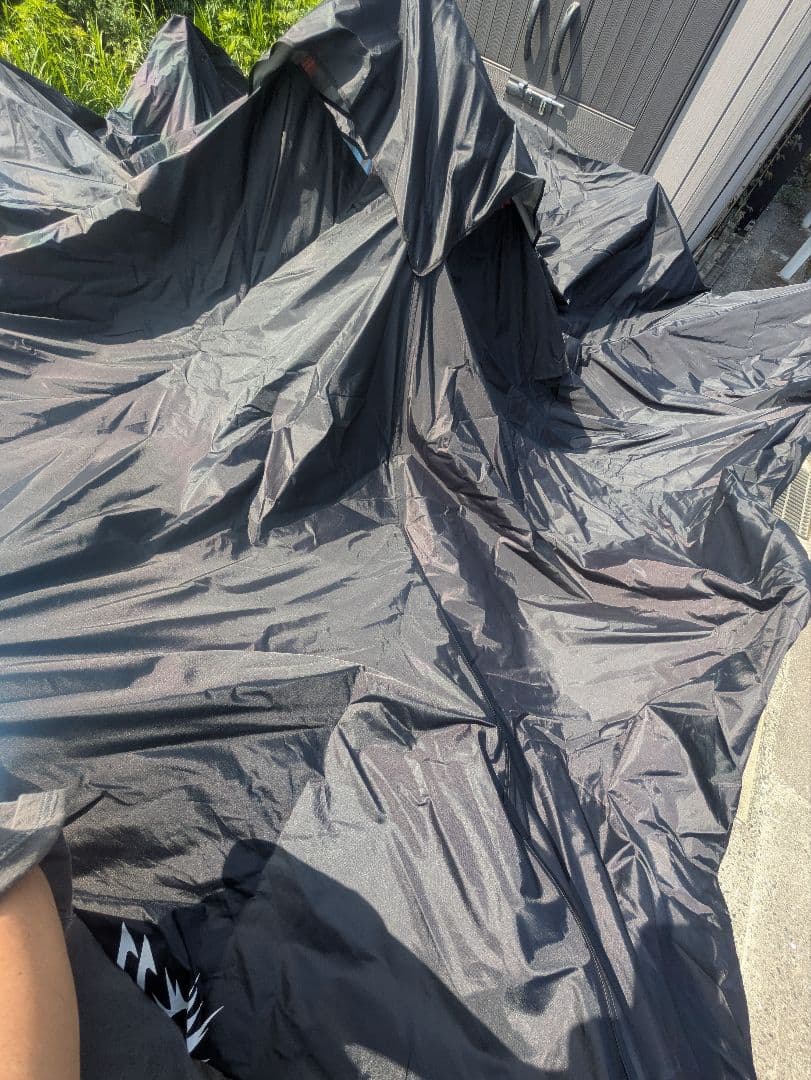 フィールドア　タープテントブラック×レッド　2.5×2.5mシート2枚、網戸1枚