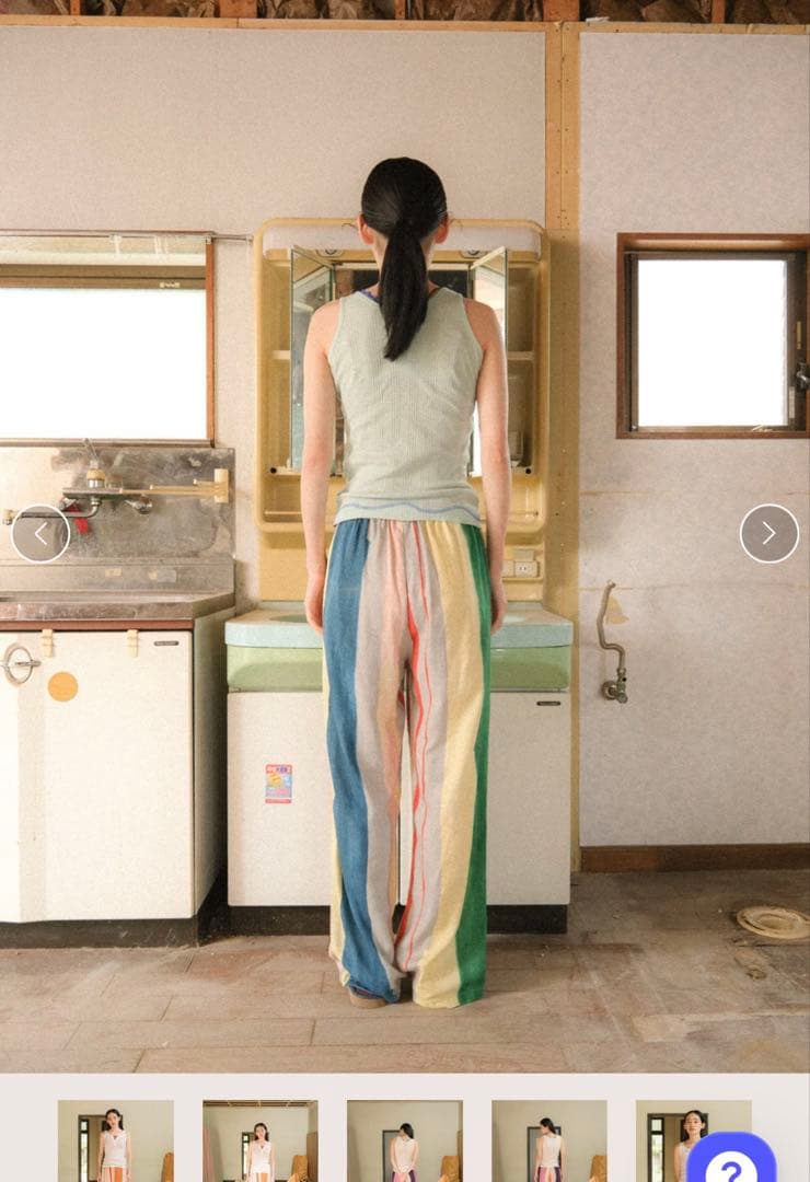 PAMM 知性のストライプパンツ 海砂利 サイズ1