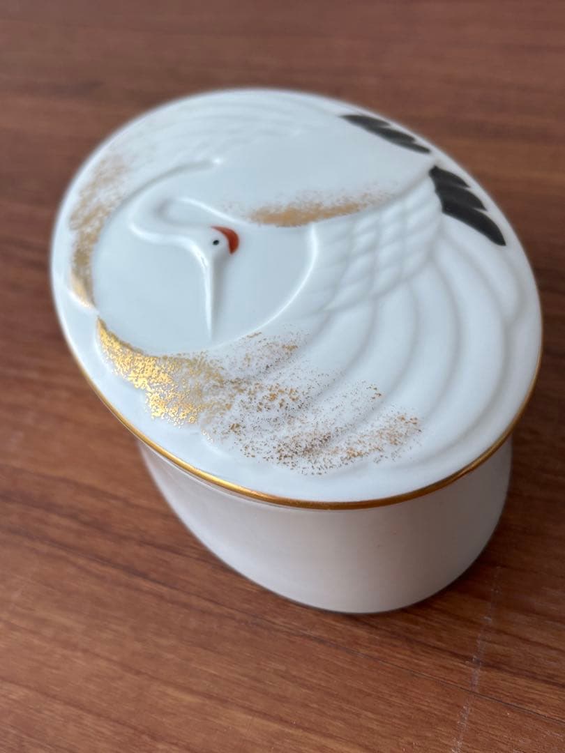 大倉陶園金彩鶴ボンボニエール蓋付き小物入れ - メルカリ