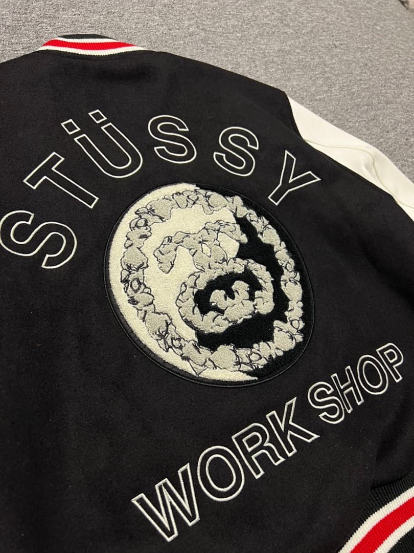 美品 STÜSSY x Our Legacy スタジャン ブラック/ホワイト S