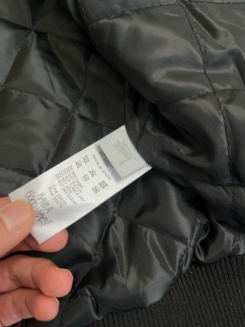 美品 STÜSSY x Our Legacy スタジャン ブラック/ホワイト S