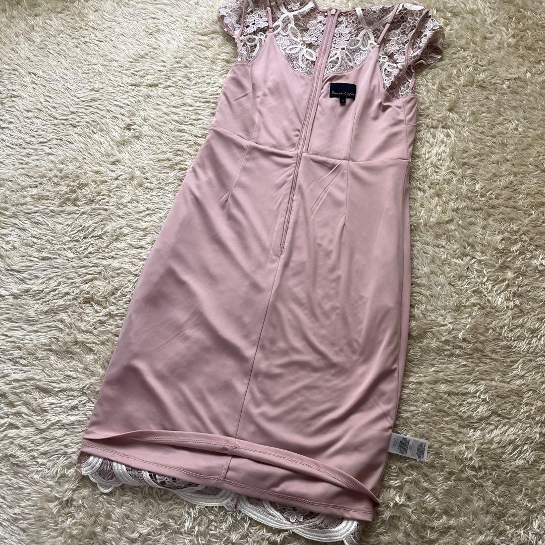 英国発　PHASE EIGHT 大きめ　清楚ピンク　刺繍ワンピース　美品　LL