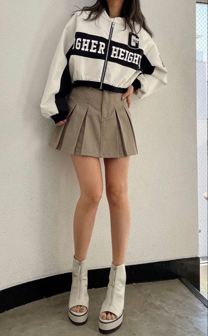 新品★GYDA★フェイクレザーショートBIKER JK★オフホワイト★ジャケット