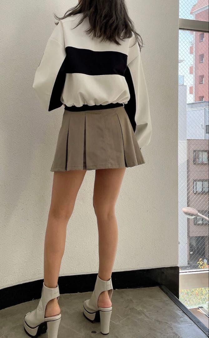 新品★GYDA★フェイクレザーショートBIKER JK★オフホワイト★ジャケット