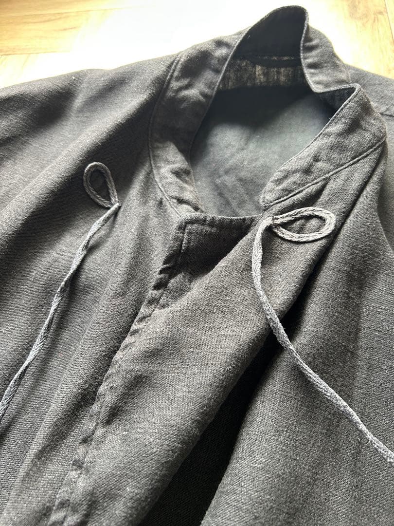 希少　COMOLI コモリ　リネン起毛スタンドカラージャケット　ネイビー　3