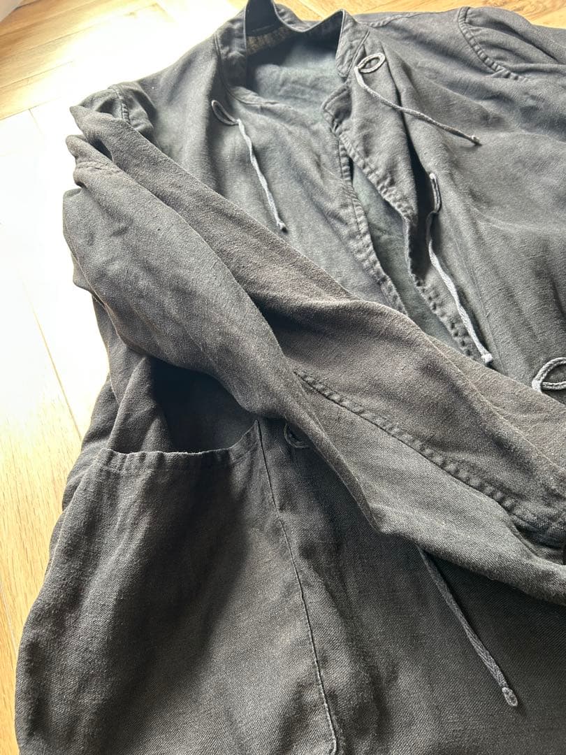 希少　COMOLI コモリ　リネン起毛スタンドカラージャケット　ネイビー　3