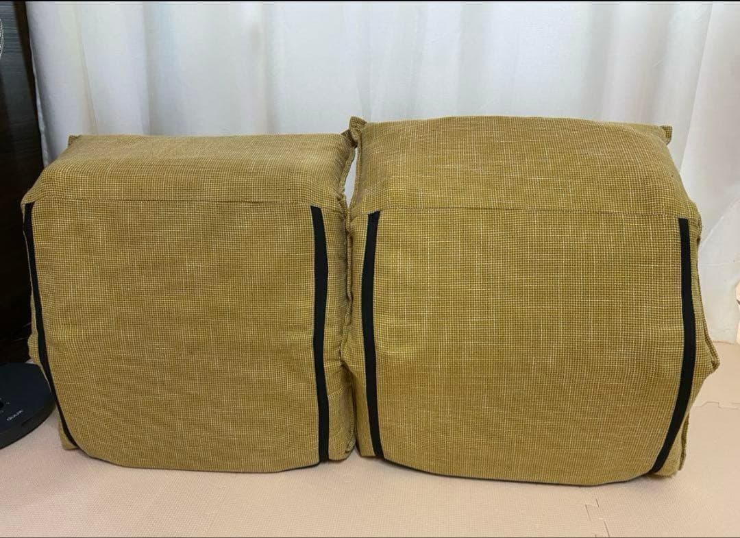 タンスのゲン 座椅子 2脚 イエロー