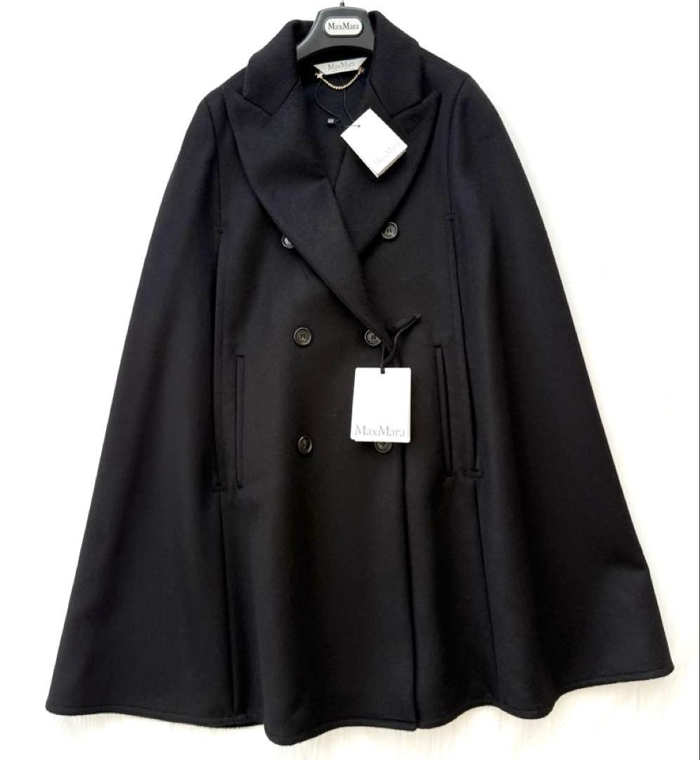 新品値札付 フランス購入 定価約40万円 マックスマーラ キャメル100%ケープ