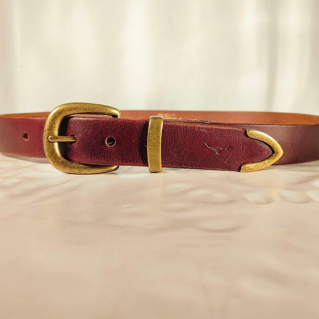 【美品】R.M.Williams オーストラリア製 高級バーガンディドレスベルト