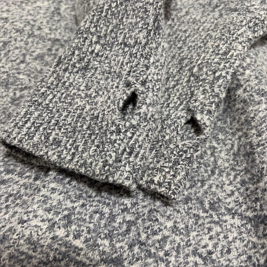 HYKE ハイク　ウール　羊毛100% ノーカラー　ロングコート　サムホール