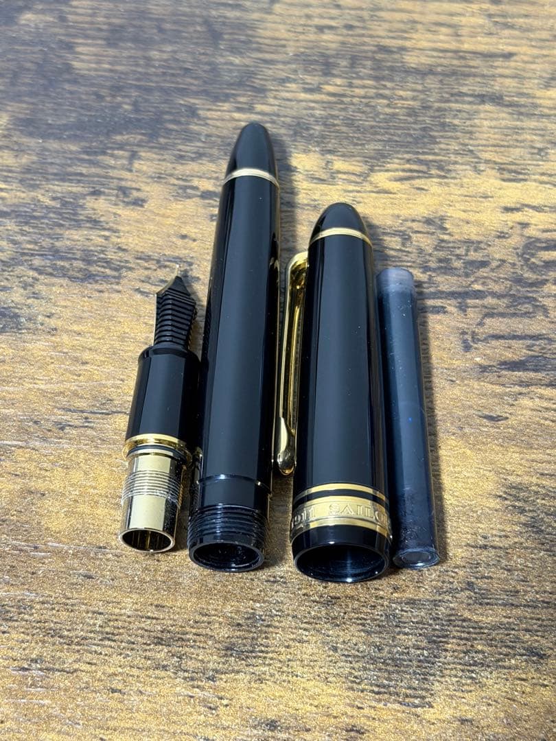 筆記確認&洗浄済　旧ニブ　21金　ゴールド　セーラー　万年筆　中細字