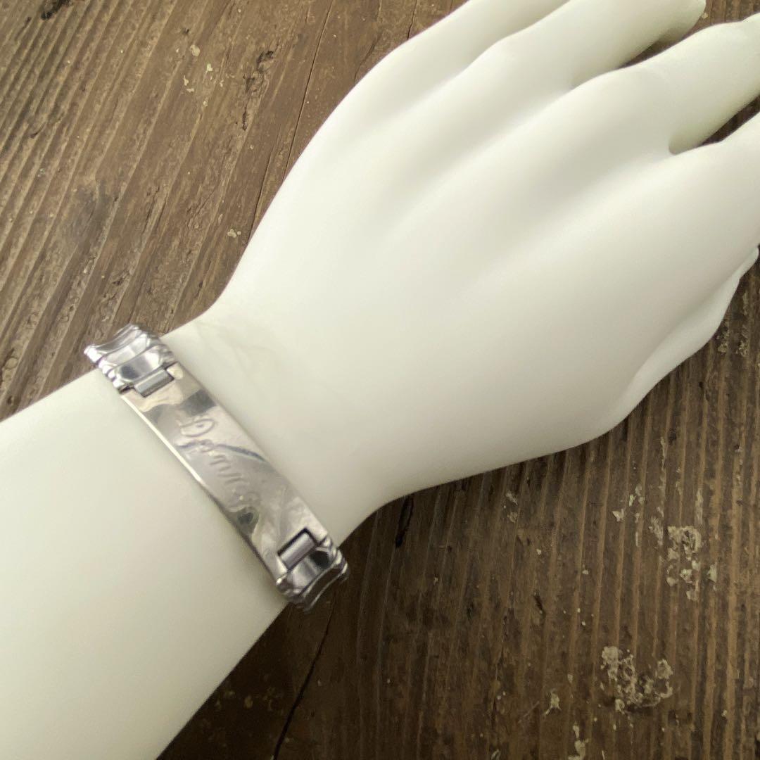 スウィートハート IDプレート 伸縮 シルバーブレスレット