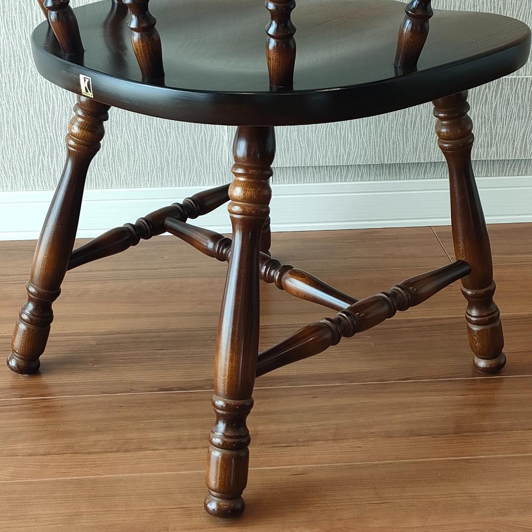 〈美品〉キツツキ　アームチェア　キャプテン　持ち手　ろくろ脚