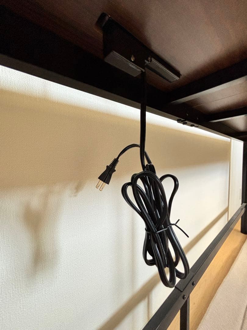 ロフトベッド デスク付き ベッドフレーム シングルベッド　LEDライト付き