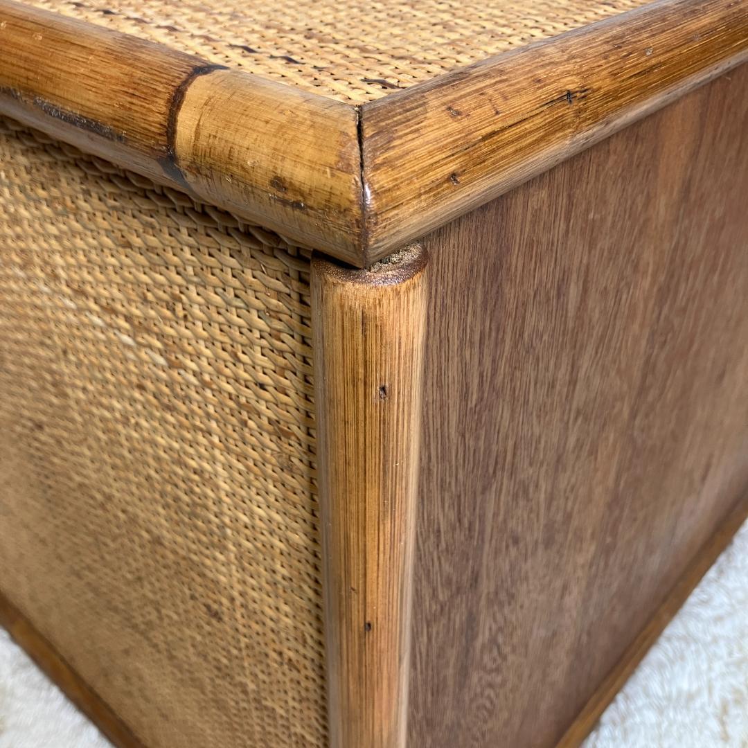 【アンティーク】レトロ 籐 ラタン サイドボード チェスト横幅120cm 古民家