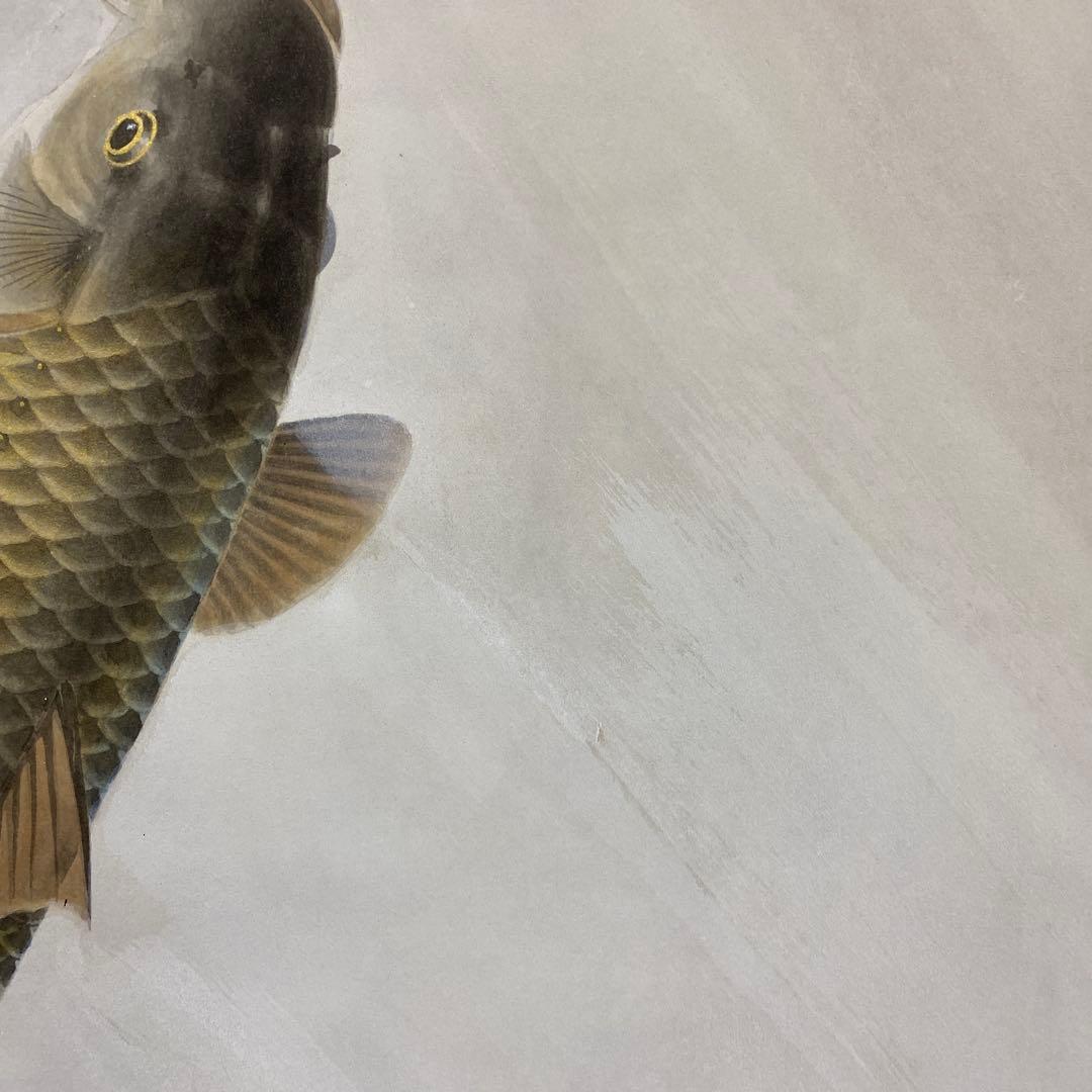 美品 掛け軸 前川聖牛作 大幅！昇鯉図 共箱 縁起物 真筆証明書 - メルカリ