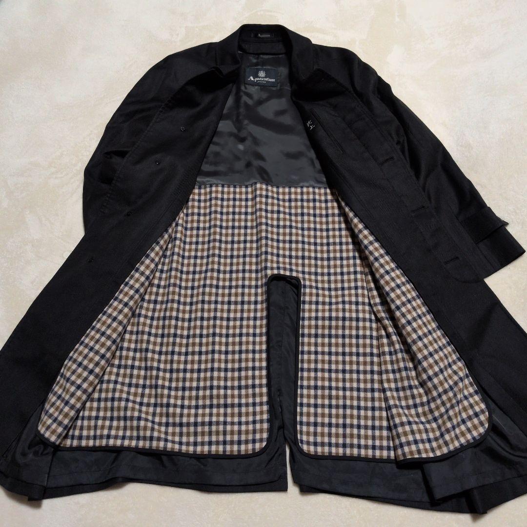 美品✨️ アクアスキュータム ステンカラーコート チェック裏地 L ライナー