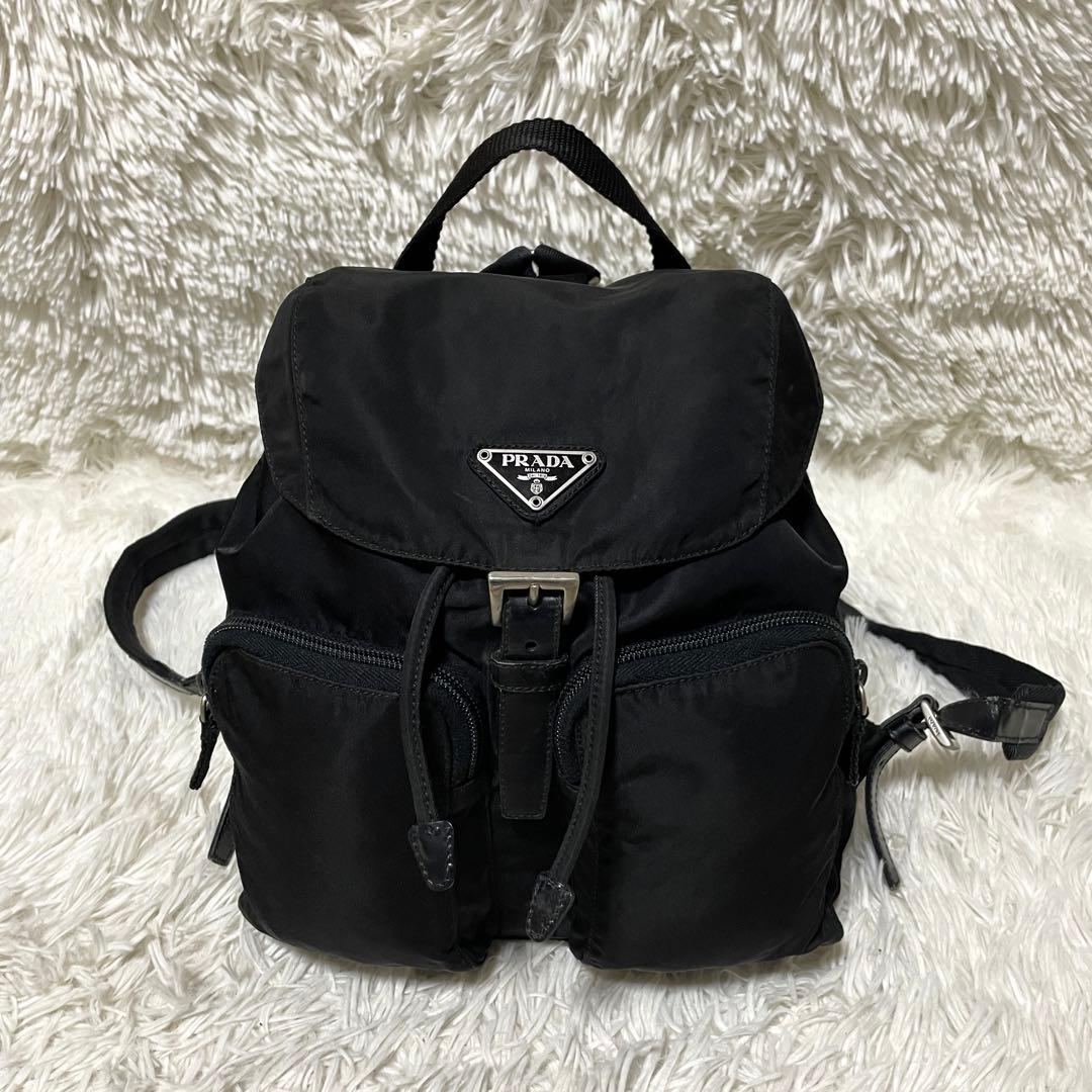 【美品】PRADA プラダ　リュック　バックパック　ナイロン　ブラック　黒