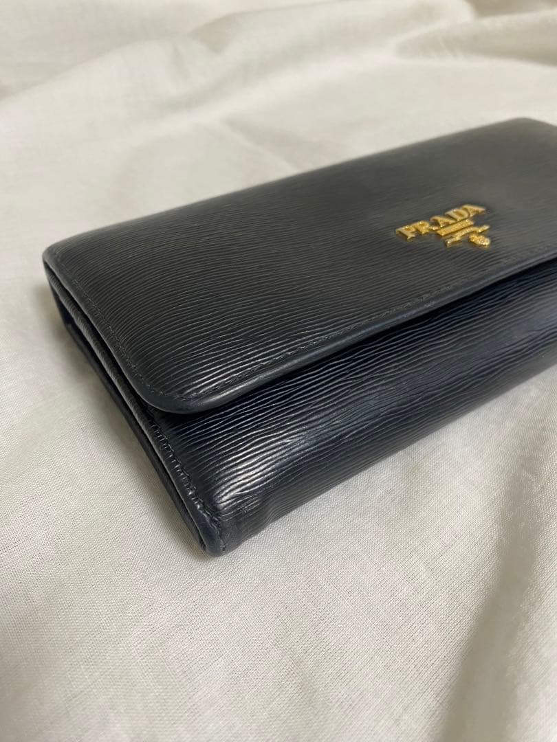PRADA エピレザー ブラック 長財布 IDケース付き