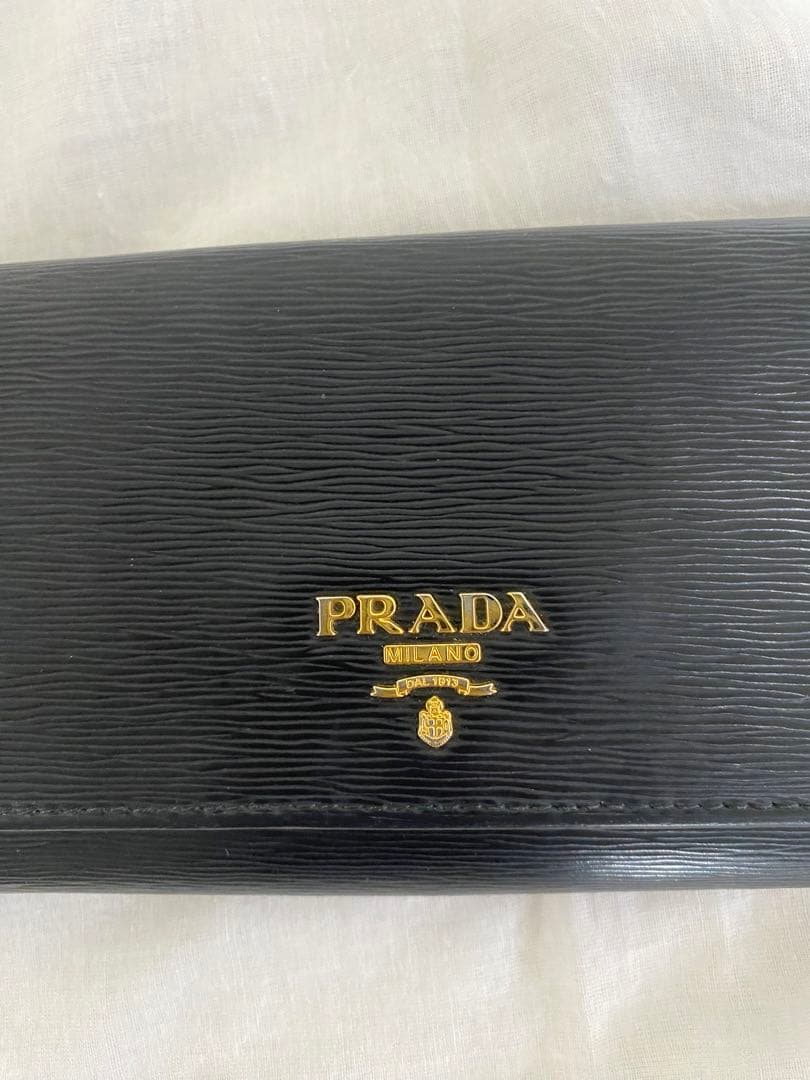 PRADA エピレザー ブラック 長財布 IDケース付き