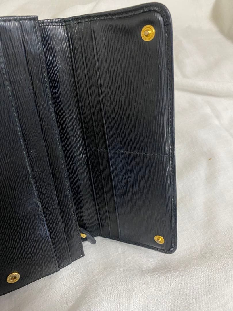 PRADA エピレザー ブラック 長財布 IDケース付き