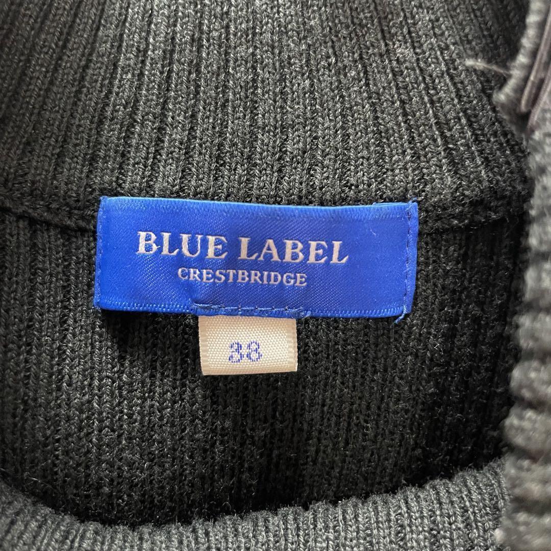 ブルーレーベルクレストブリッジ ワンピース チェック リボン 38 M 金ボタン