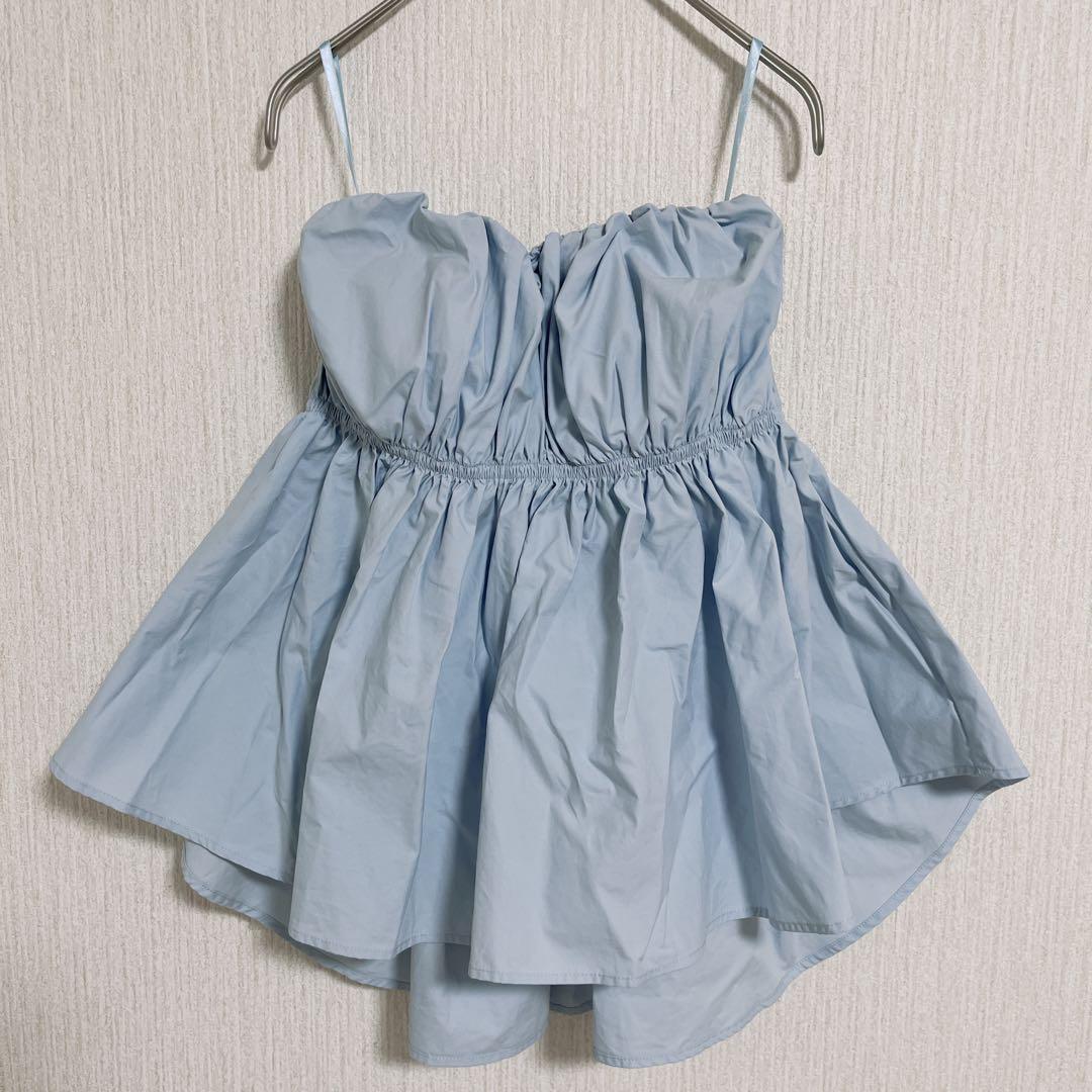 【シールームリン】ウエストShapeパッドinベアトップス アイスブルー M