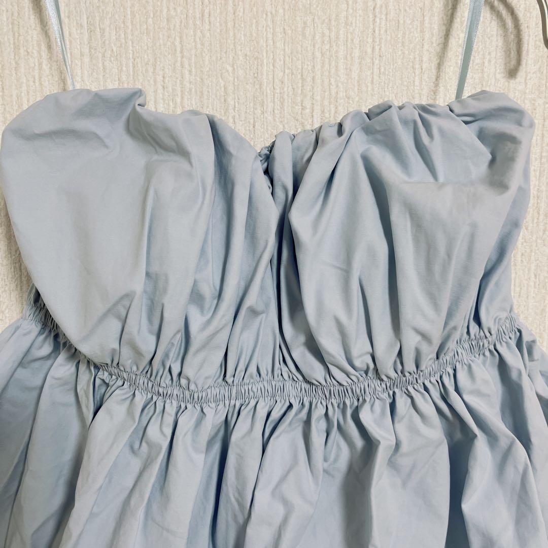 【シールームリン】ウエストShapeパッドinベアトップス アイスブルー M