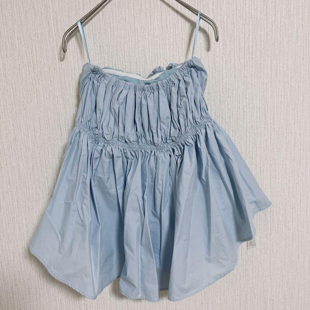 【シールームリン】ウエストShapeパッドinベアトップス アイスブルー M