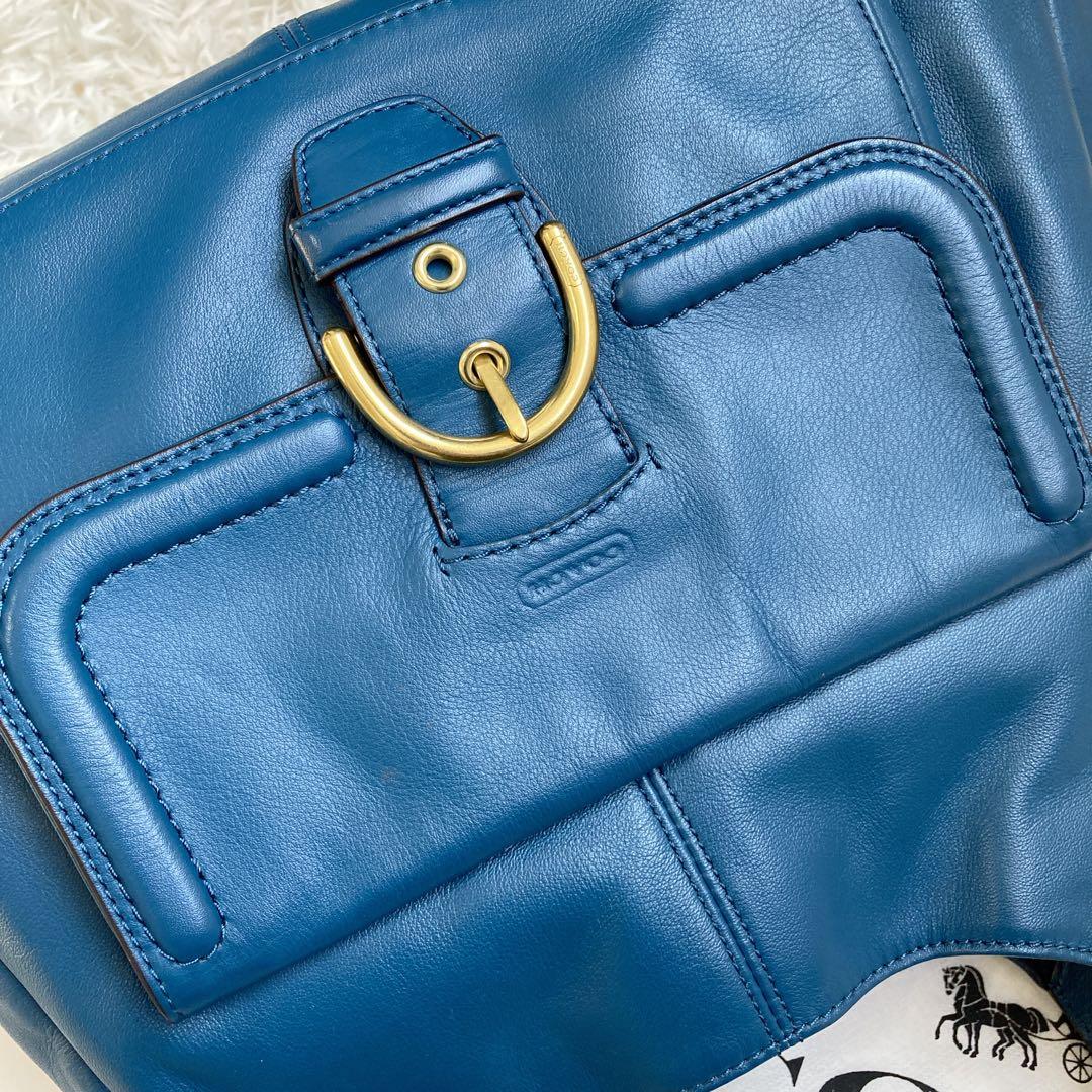 未使用級 vintage coach old tote bag Blue