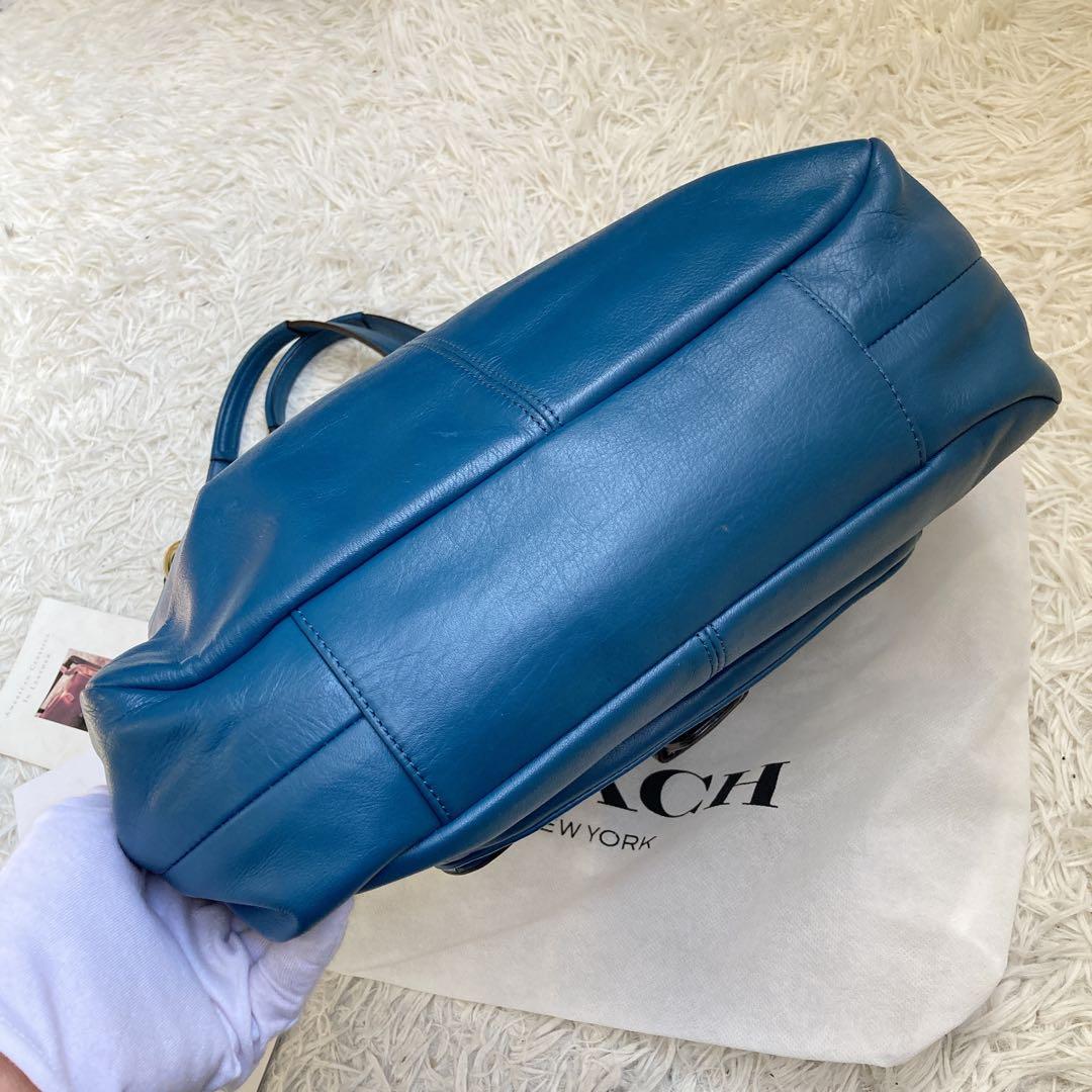 未使用級 vintage coach old tote bag Blue
