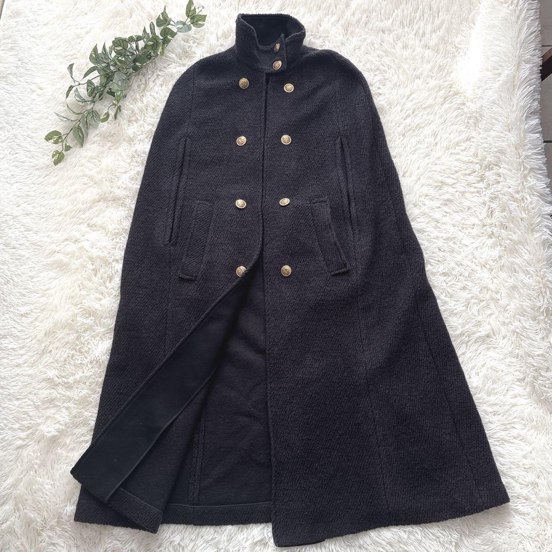 【希少】ZARA ロングケープ　マント　ポンチョ　コート　M-L