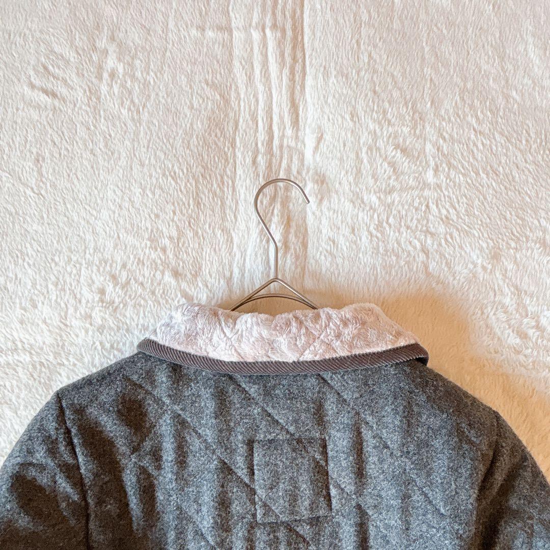 LAVENHAM ラベンハム ボアキルティングコート グレー 38