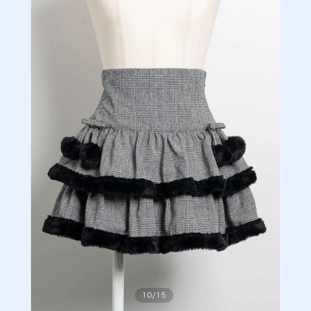 pium ファー付きティアードミニスカート - メルカリ