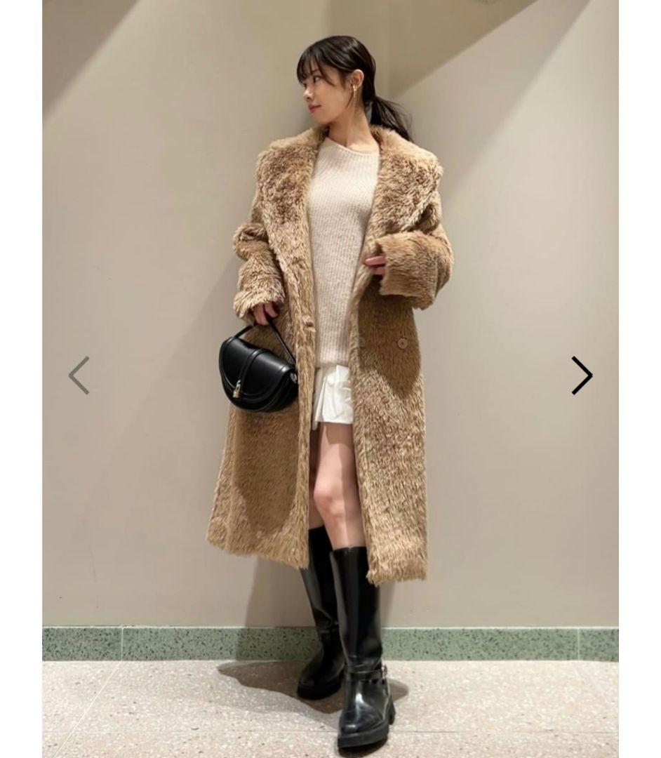 新品タグ付　ボアロングコート　ベージュ　SNIDEL