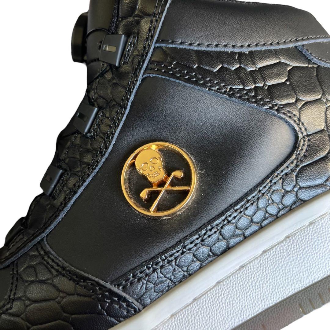 美品 マーク＆ロナ スパイクレス ゴルフシューズ 25cm 黒 型押し ダイヤル