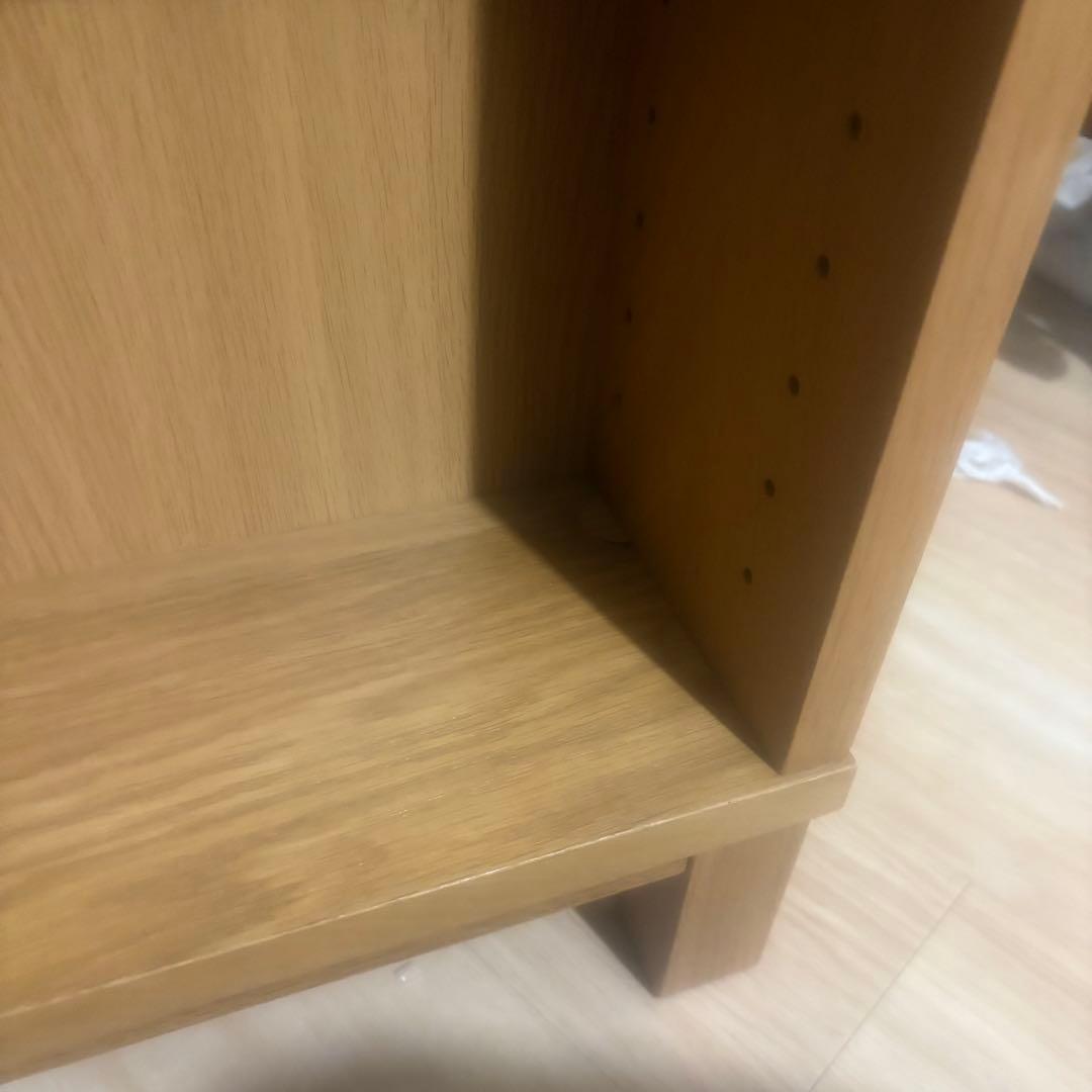 【３】無印良品 オーク材 薄型ラック コーナー用 小 奥行16cm