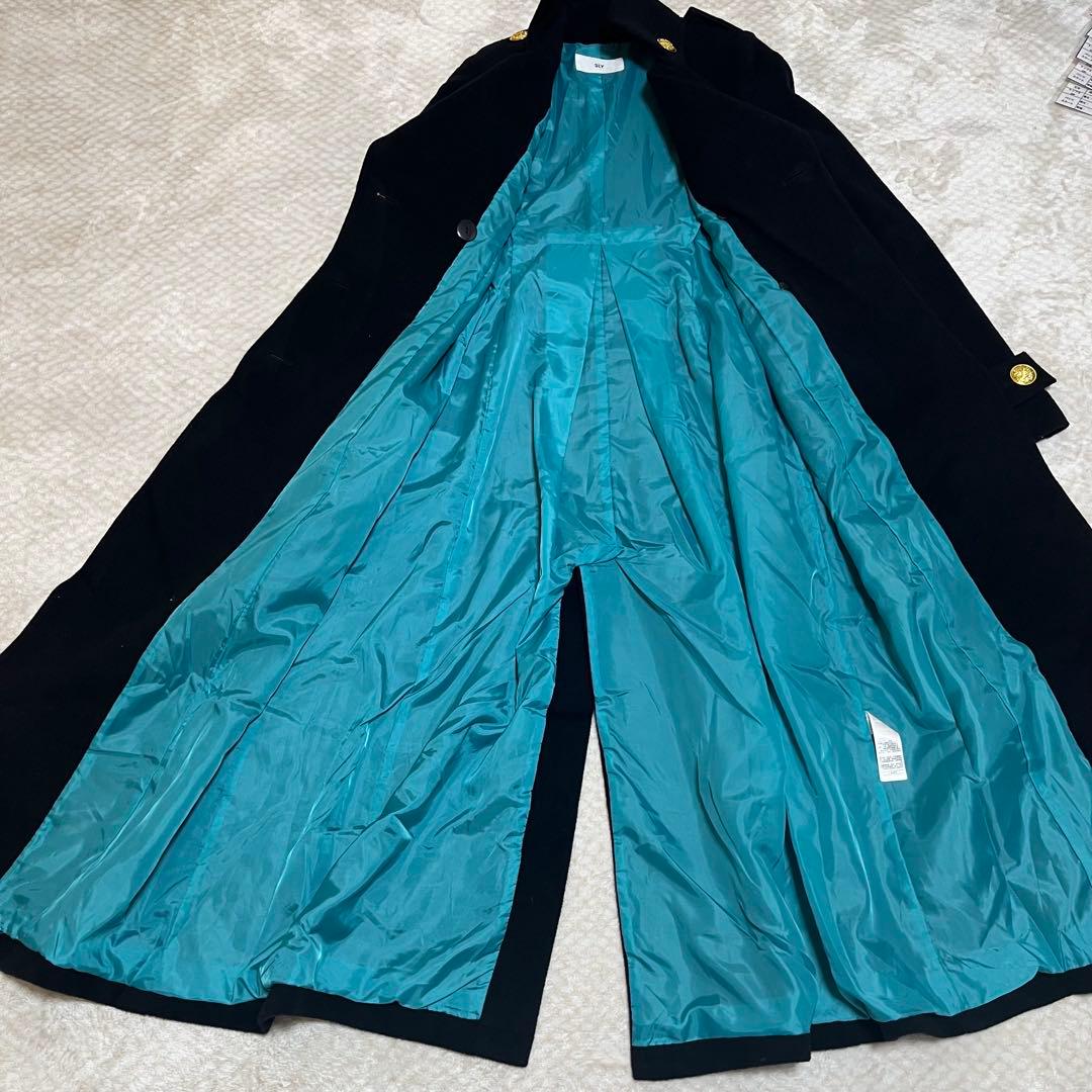 希少【SLY 】ベビドンコート 安室奈美恵ｐｖ着用　ロング丈コート　黒 Sサイズ