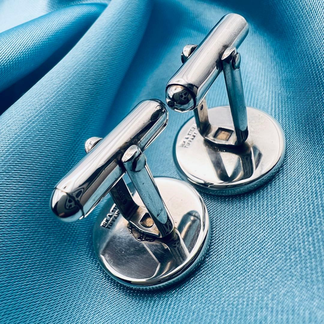 美品　ティファニー　シルバー　18K コンビ　カフス　カフリンクス　ラウンド