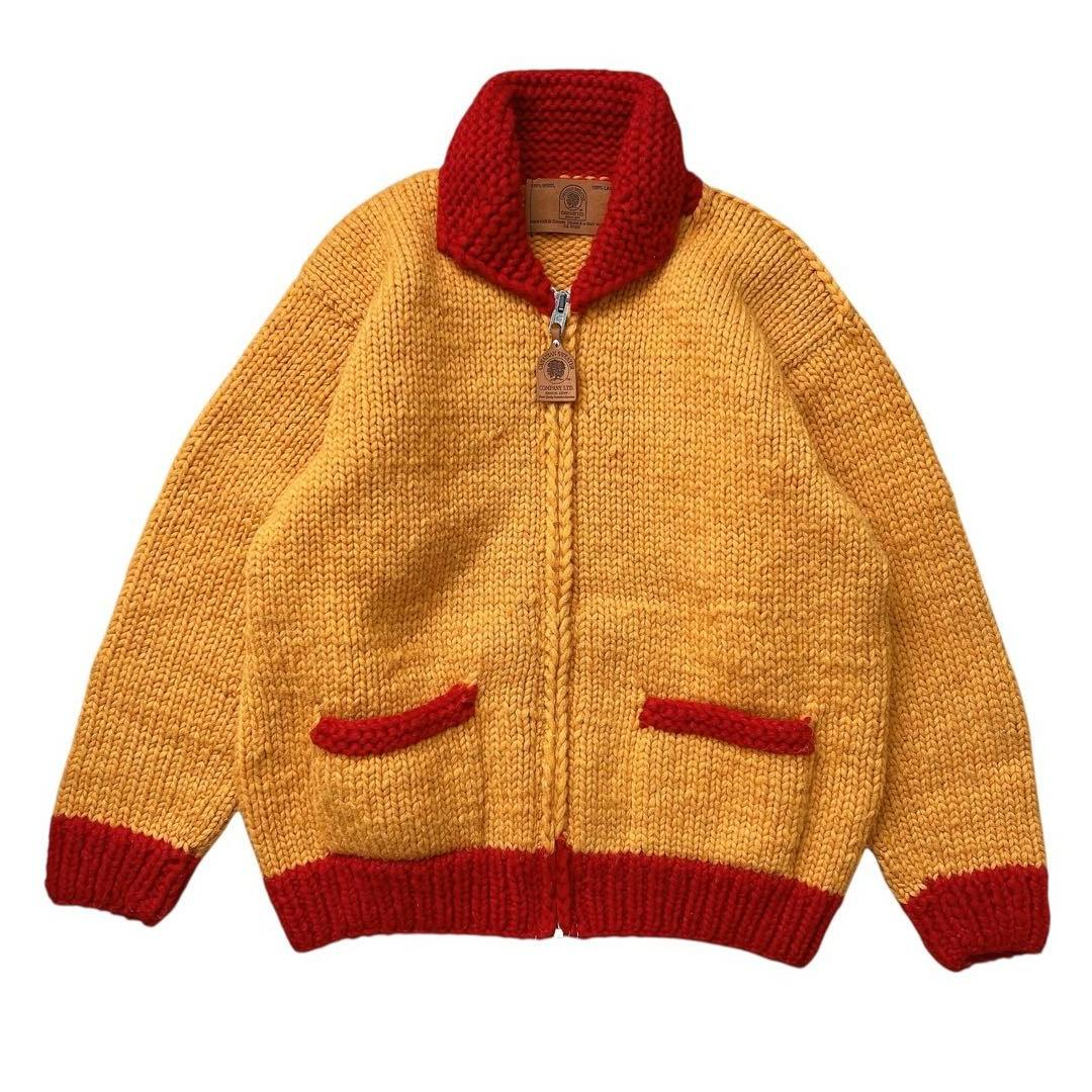 CANADIAN SWEATER　バイカラー　カウチン　ハンドニット　カナダ製